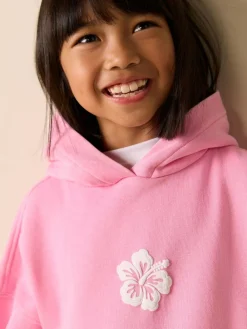 Clearance Next Pink Washed Flower Hoodie (3-16yrs)