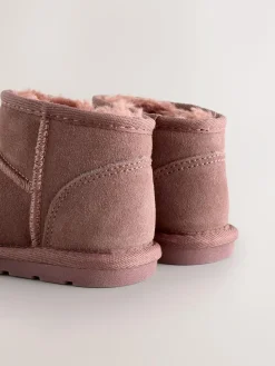 Next Pink Water Repellent Standard Fit (F) Suede Pull On Boots^ Baby Boots|Boots