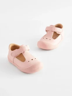 Next Wide Fit (G) Crawler T-Bar Shoes Pink