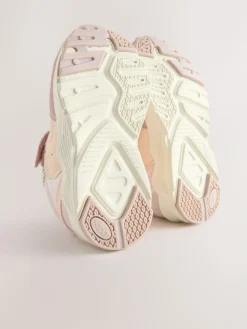 Clearance Next Wide Fit (G) Elastic Lace Touch Fasten Trainers Pink