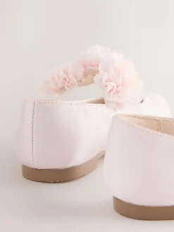 Hot Next Wide Fit (G) Satin Flower Girl Occasion Mary Jane Shoes Pink