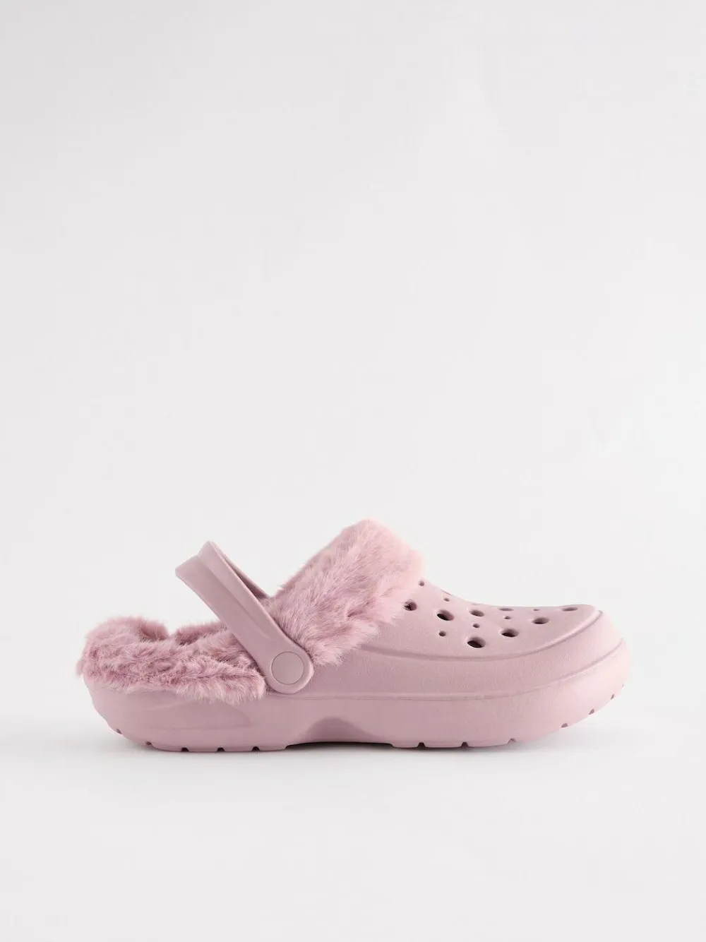 Outlet Next Womens Faux Fur Lined Clogs Slippers Pink