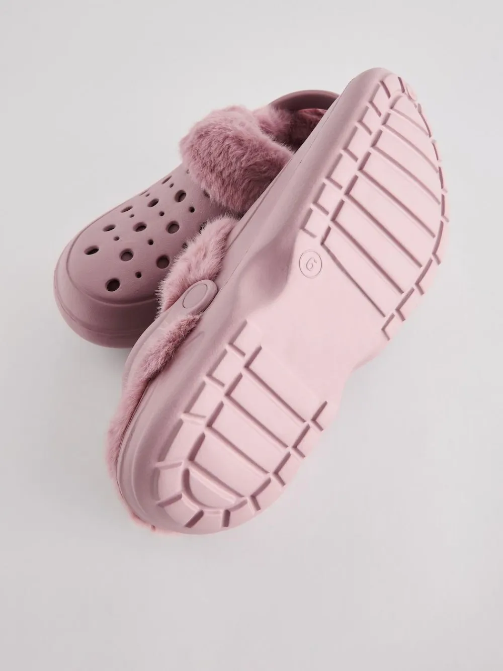 Outlet Next Womens Faux Fur Lined Clogs Slippers Pink