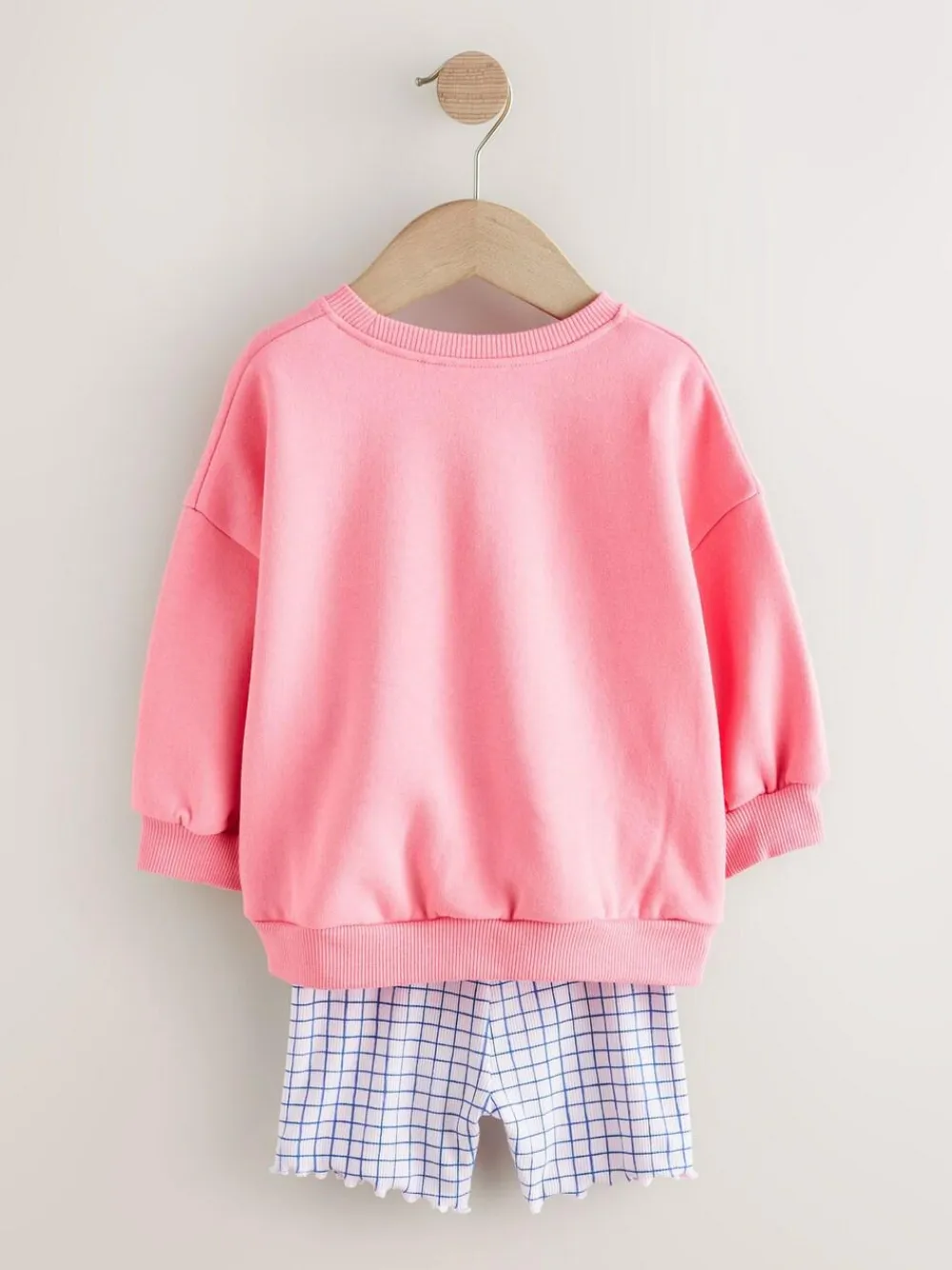 Next Pink Zebra Crew Neck Sweatshirt & Shorts Set (3mths-7yrs)^ Sweatshirts & Hoodies|Sets & Coords