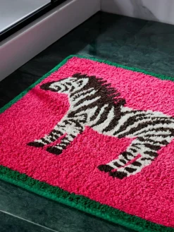 Hot Next Pink Zebra Shower 100% Cotton Bath Mat