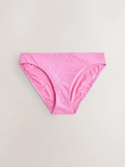 Next Pink Zebra Textured High Leg Bikini Bottoms^Women Swimwear