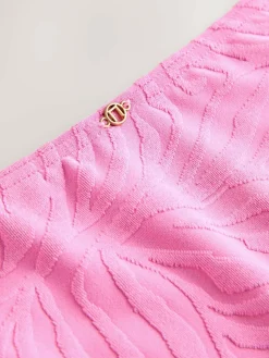 Next Pink Zebra Textured High Leg Bikini Bottoms^Women Swimwear