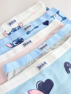 Next Pink/Blue Disney Stitch and Angel Shorts 5 Pack (2-16yrs)^ Underwear