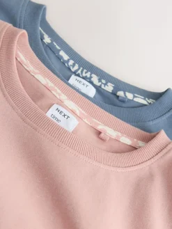 Next Short Sleeve Pyjamas 2 Pack Pink/Blue Floral