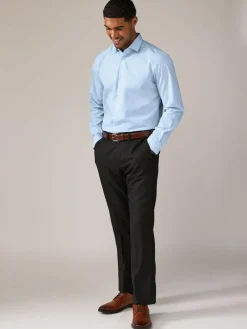 Outlet Next Regular Fit Easy Care Long Sleeve Single Cuff Smart Shirts 2 Pack Pink/Blue