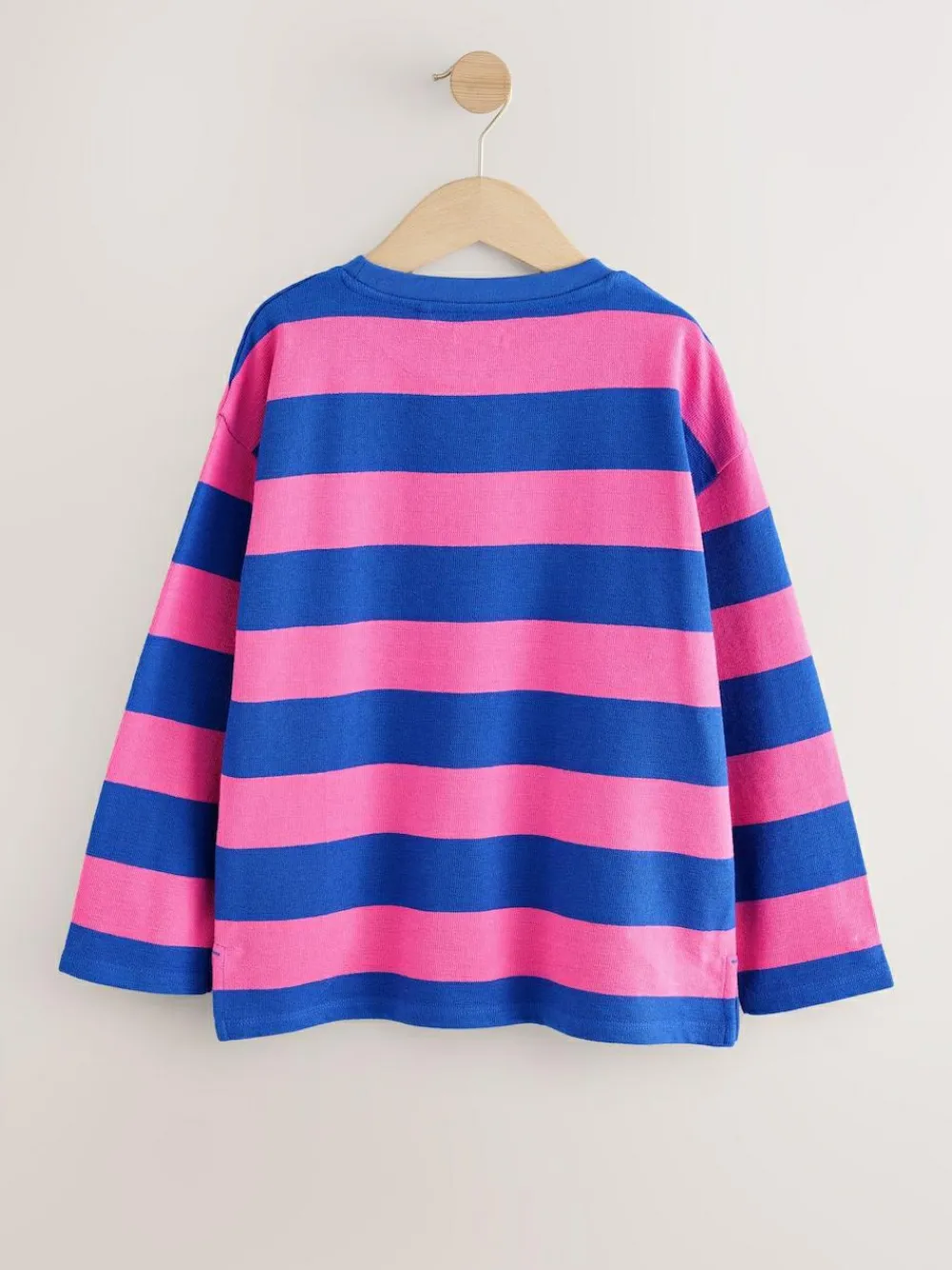 Sale Next Textured Long Sleeve Top (3-16yrs) Pink/Blue Stripe