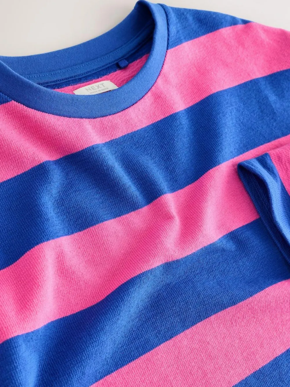 Sale Next Textured Long Sleeve Top (3-16yrs) Pink/Blue Stripe