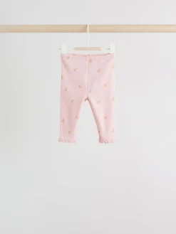 Next Pink/Brown/Heart Baby Leggings 4 Pack (0mths-2yrs)^ Baby Girls|Baby Girls