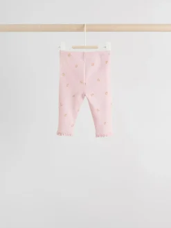 Next Pink/Brown/Heart Baby Leggings 4 Pack (0mths-2yrs)^ Baby Girls|Baby Girls