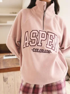 Next Half Zip Graphic Fleece^Women Loungewear|Coats & Jackets