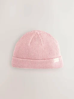 Next Pink/Cream Cable Knitted Baby Beanies 2 Pack (0mths-2yrs)^ Hats & Scratch Mitts|Newborn Accessories