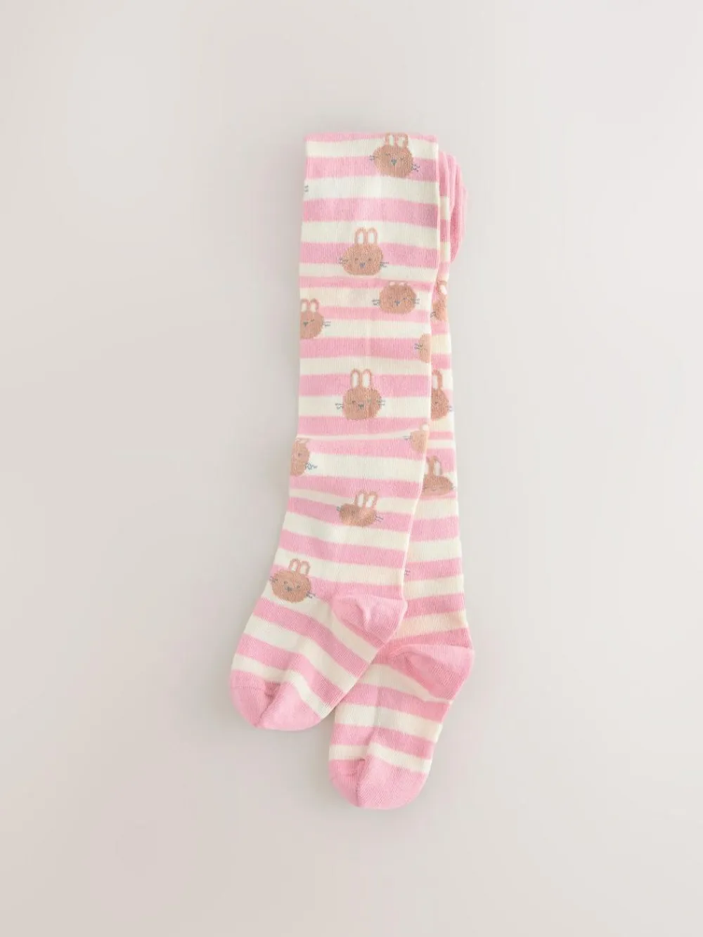 Next Pink/Cream Cotton Rich Bunny Character Tights^ Socks & Tights|Socks & Tights