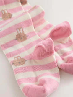 Next Pink/Cream Cotton Rich Bunny Character Tights^ Socks & Tights|Socks & Tights