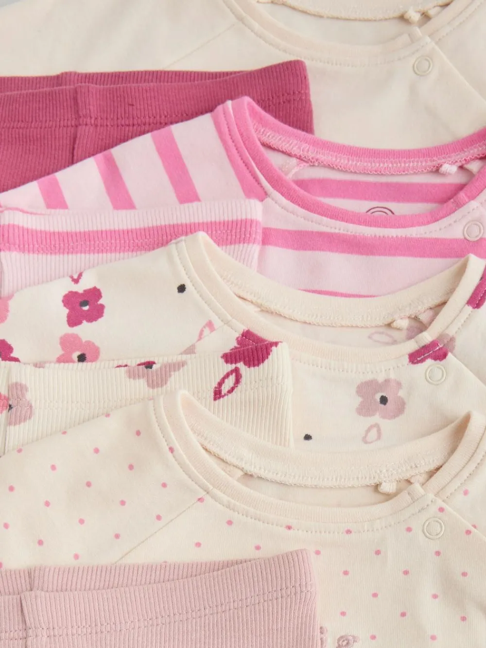 Next Pink/Cream Flower Baby Long Sleeve Top and Leggings Set 8 Piece (0mths-2yrs)^ Sets & Co-Ords|Sets & Co-Ords