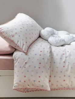 Next Pink/Cream Polka Dot Printed Polycotton Duvet Cover and Pillowcase Bedding Set^ Childrens Bedding|Bedsets & Duvet Covers