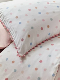 Next Pink/Cream Polka Dot Printed Polycotton Duvet Cover and Pillowcase Bedding Set^ Childrens Bedding|Bedsets & Duvet Covers