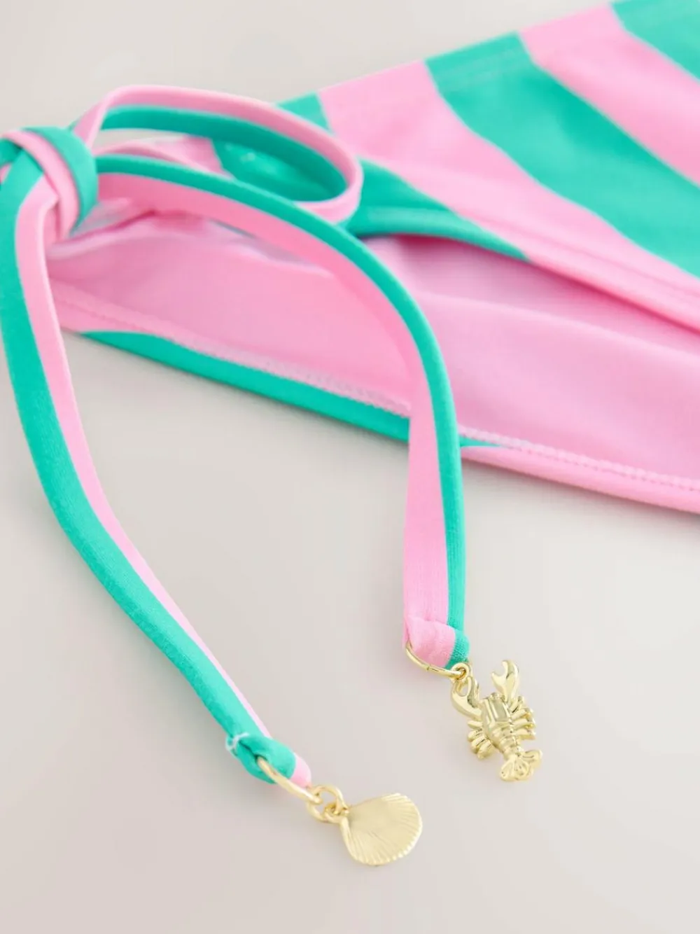 Next Pink/Green Stripe Tie Side Bikini Bottoms^Women Swimwear