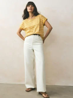 Sale Next Cap Sleeve T-Shirts 5 Pack Pink/Green/White/Yellow Stripe/ Palm Print