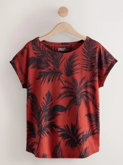 Sale Next Cap Sleeve T-Shirts 5 Pack Pink/Green/White/Yellow Stripe/ Palm Print