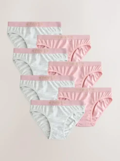 Clearance Next Bikini Briefs 7 Pack (5-16yrs) Pink/Grey