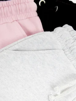 Online Next 3 Pack Soft Jersey Regular Fit Joggers (3-16yrs) Pink/Grey/Black