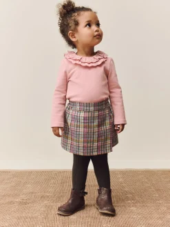 New Next Pink/Mink Check Skirt and Tights Set (3mths-7yrs)