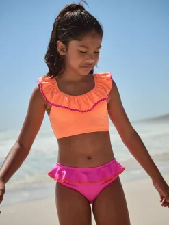 Next Pink/Orange Ruffle Bikini (3-16yrs)^ Swimwear
