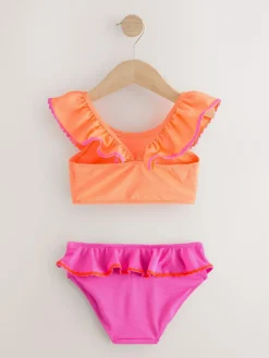 Next Pink/Orange Ruffle Bikini (3-16yrs)^ Swimwear