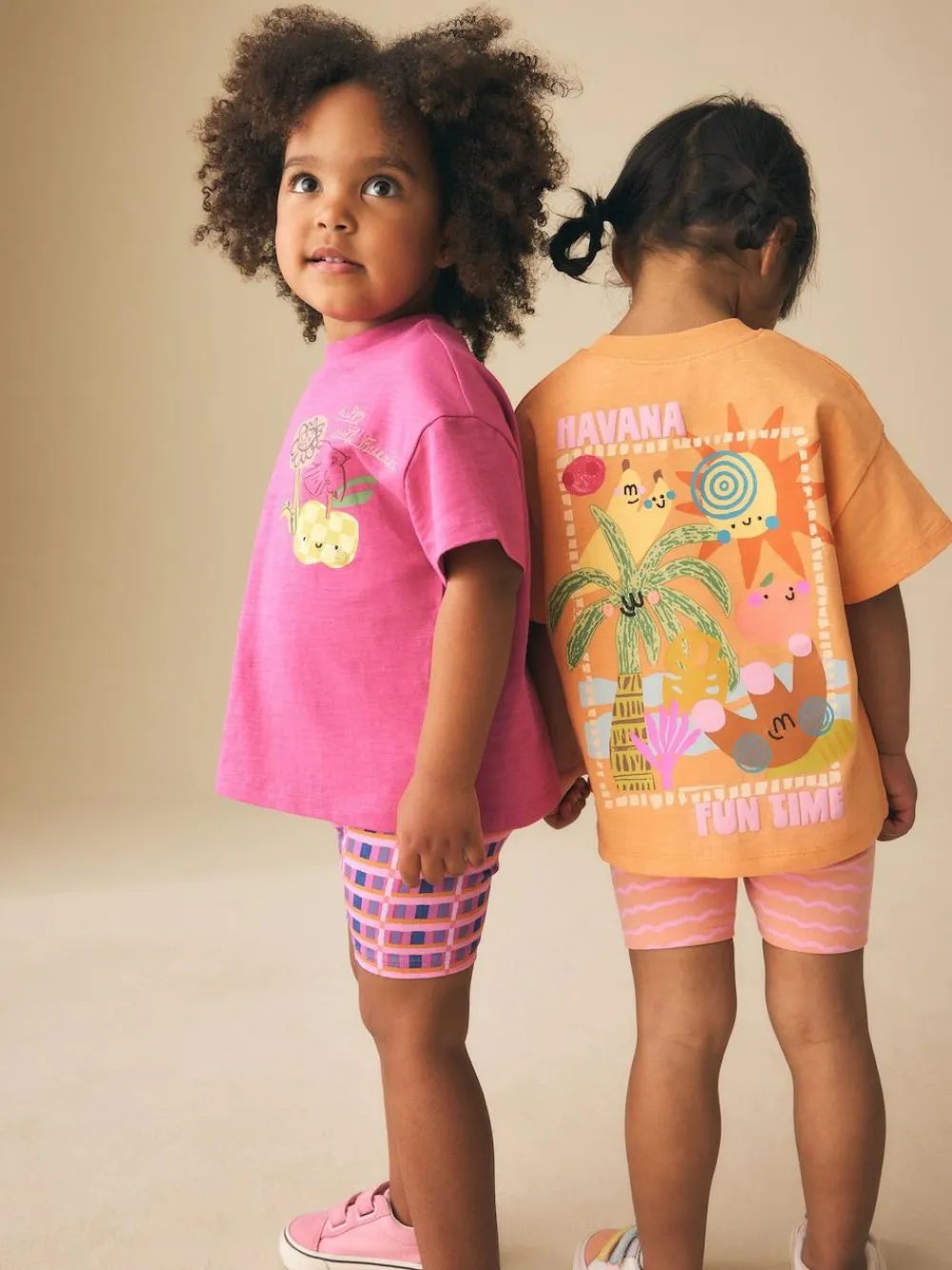 New Next Top & Cycle Shorts Set 2 Pack (3mths-7yrs) Pink/Orange