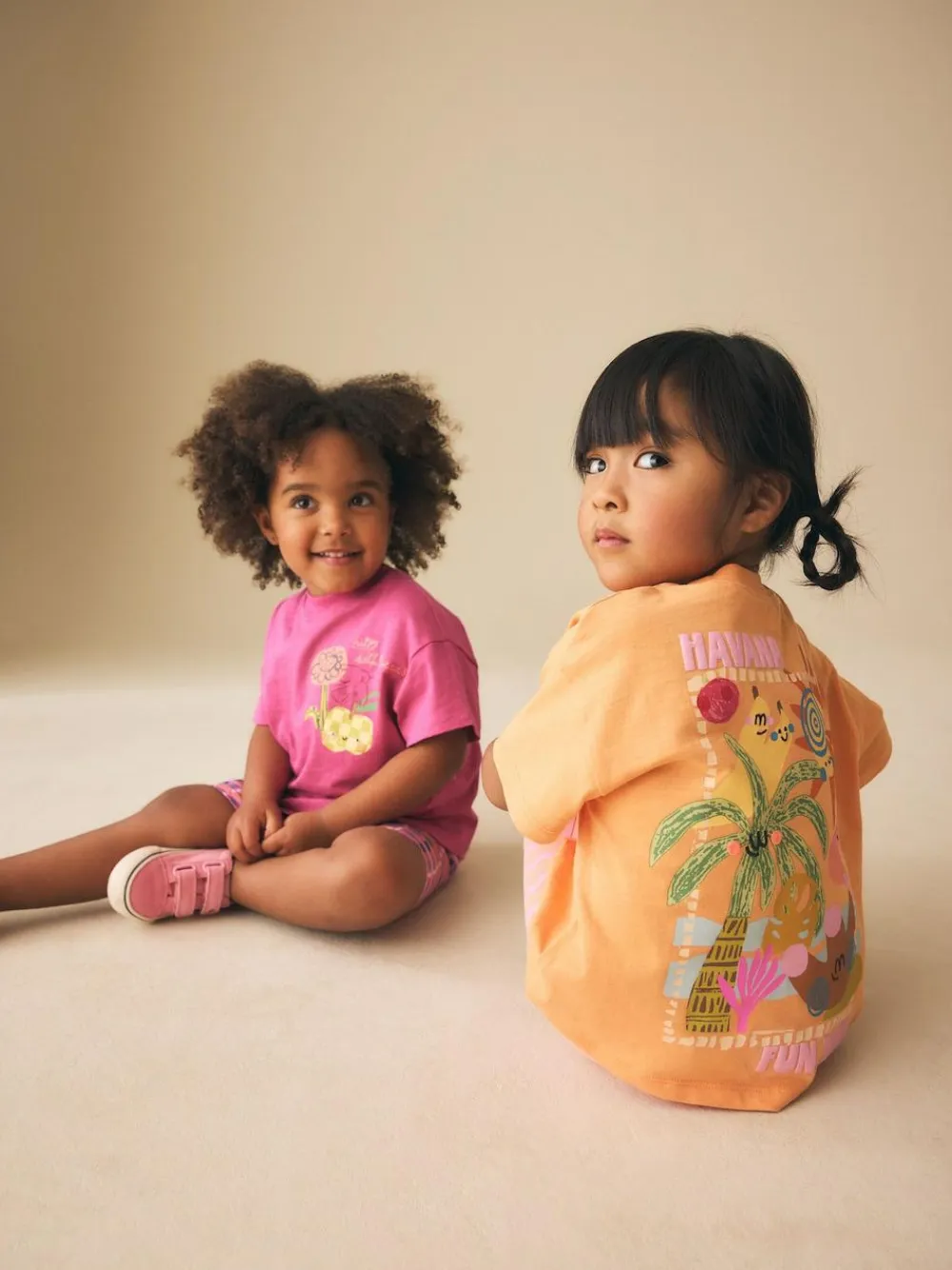 New Next Top & Cycle Shorts Set 2 Pack (3mths-7yrs) Pink/Orange