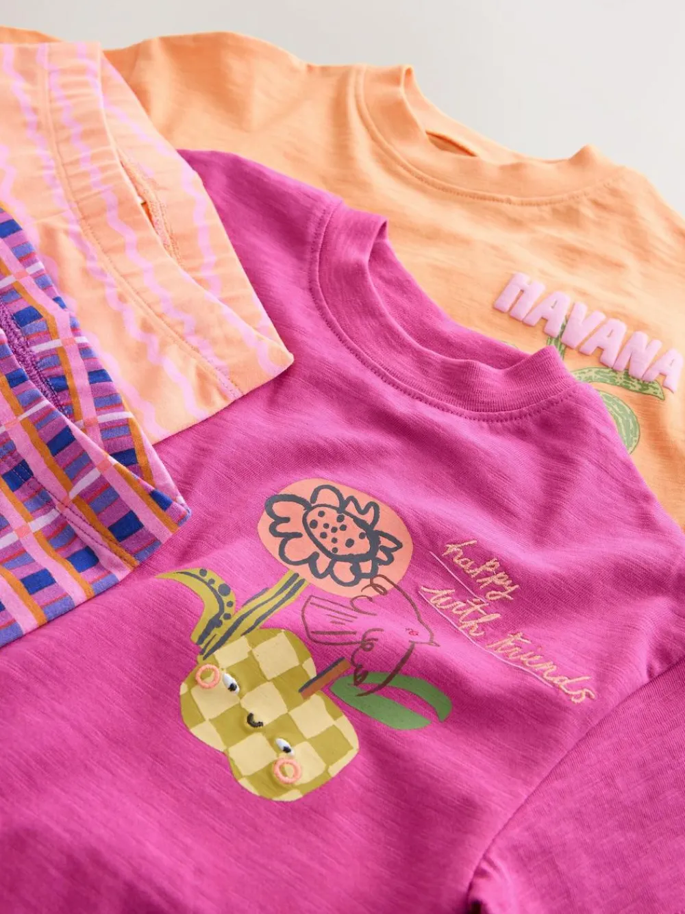 New Next Top & Cycle Shorts Set 2 Pack (3mths-7yrs) Pink/Orange