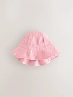 Next Pink/Purple Crinkle 2 Pack Baby Bucket Hat (0mths-2yrs)^ Hats