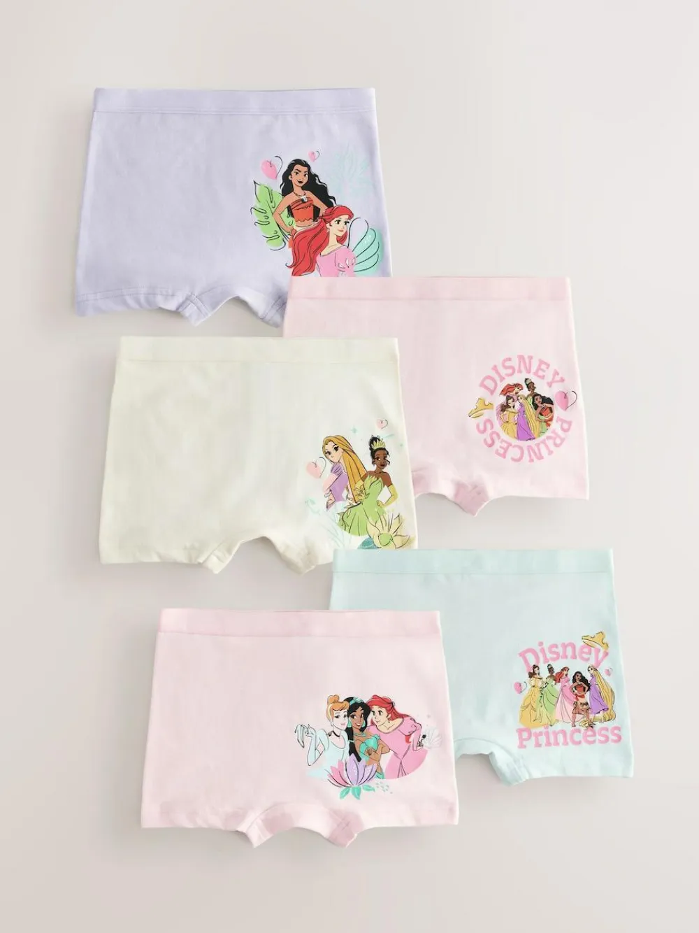 Next Pink/Purple Disney Princesses Shorts Briefs 5 Pack (2-12yrs)^ Underwear