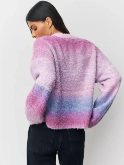 Best Next Boucle Crew Neck Jumper With Wool Pink/Purple Spacedye