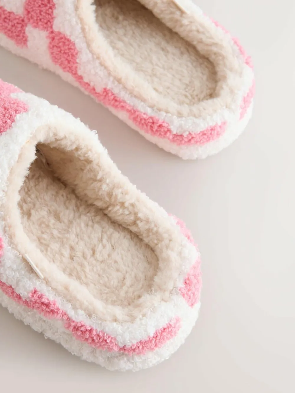 Next Pink/Red Check Cherry Mule Slippers^Women All Night & Lounge