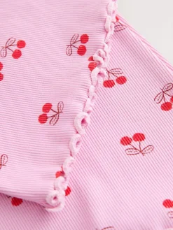 Next Pink/Red Cherry 1 Pack Rib Flare Leggings (3-16yrs)^ Pants & Leggings|Pants & Leggings