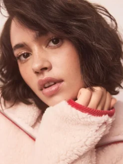 Online Next Pink/Red Heart Borg Full Zip Fleece