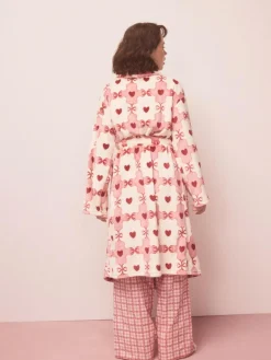Next Supersoft Dressing Gown Pink/Red Heart