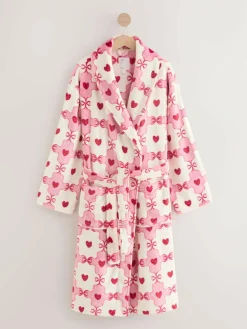 Next Supersoft Dressing Gown Pink/Red Heart