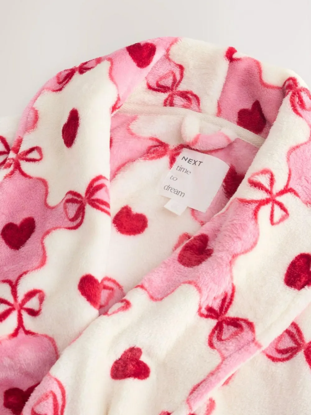Next Supersoft Dressing Gown Pink/Red Heart