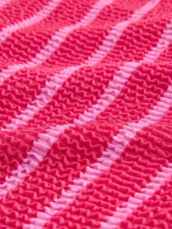 Discount Next Pink/Red Stripe Crinkle Swim Shorts Bikini Bottoms