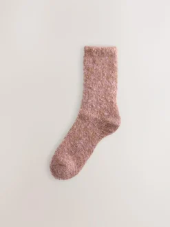 Clearance Next Boucle Cosy Socks 2 Pack Pink/Rust