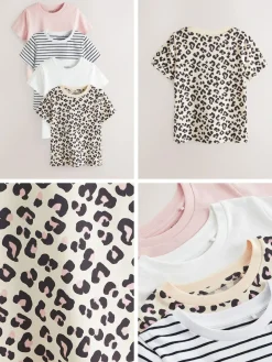 Clearance Next T-Shirts 4 Pack (3-16yrs) Pink/Stripe/Animal