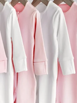 Next Pink/White 5 Pack Baby Sleepsuits (0-2yrs)^ Multipacks|Nightwear
