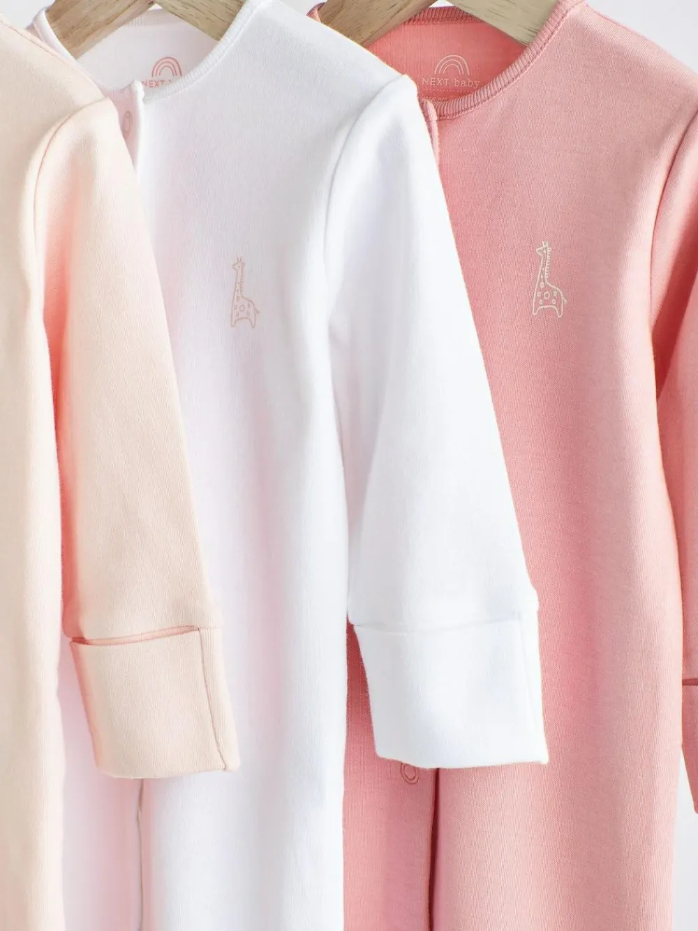 Next Pink/White 3 Pack Baby Sleepsuits (0-2yrs)^ Nightwear|Nightwear